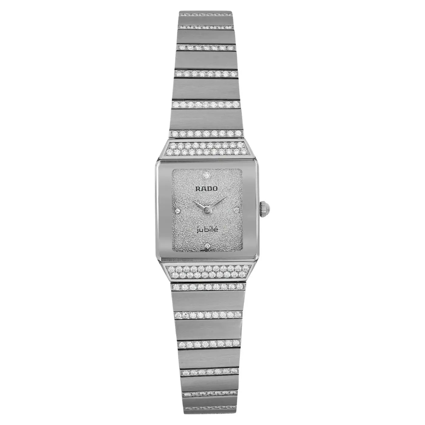Rado Anatom 18k White Gold Silver Dial Diamonds Quartz Ladies Watch - The Arabian Watches
